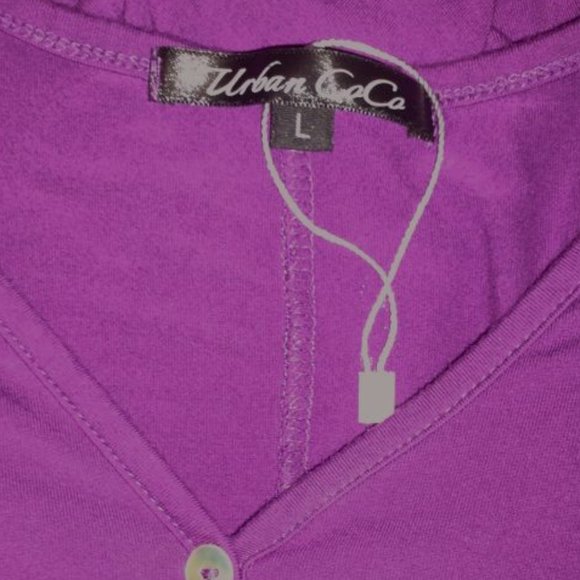 Urban Co Co, Stylish Long Purple Top in size Large  NWOT - Picture 8 of 8